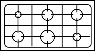 Piano de cuisson 6 foyers 