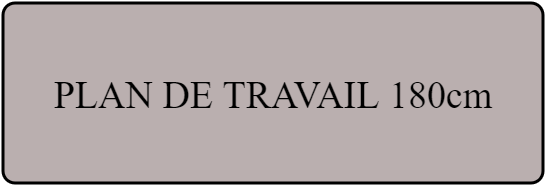 PLAN DE TRAVAIL 180 cm
