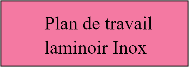 Plan de travail  laminoir Inox