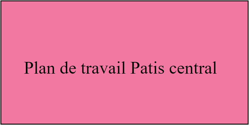Plan de travail Patis central