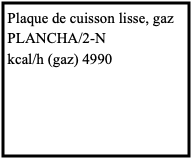 Plaque de cuisson lisse, gaz PLANCHA/2-N