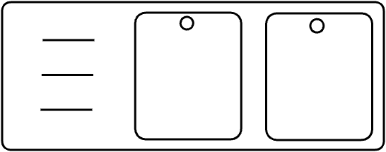 Plonge 2 bacs (60 x 50)  180 x 70