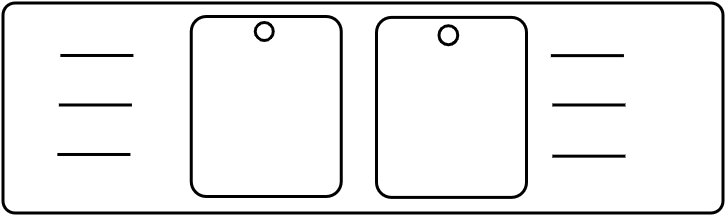 Plonge 2 bacs (60 x 50)  240 x 70