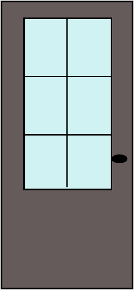 Porte 3/4 vitrée 90x197