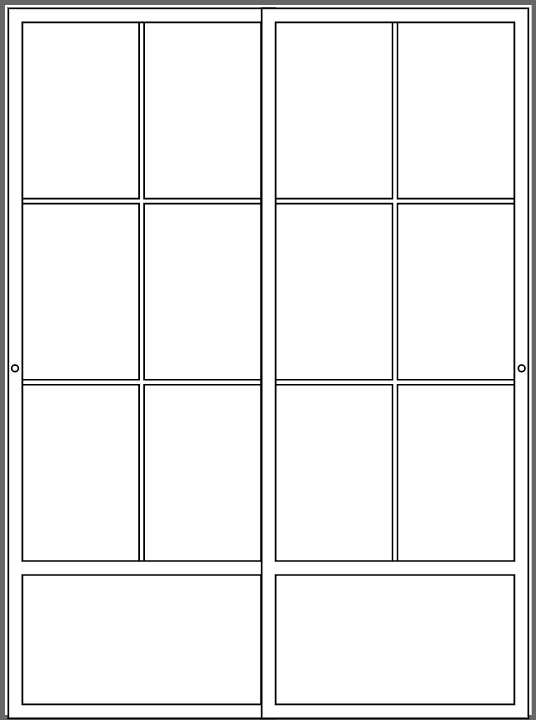 Porte coulissante 2 vantaux