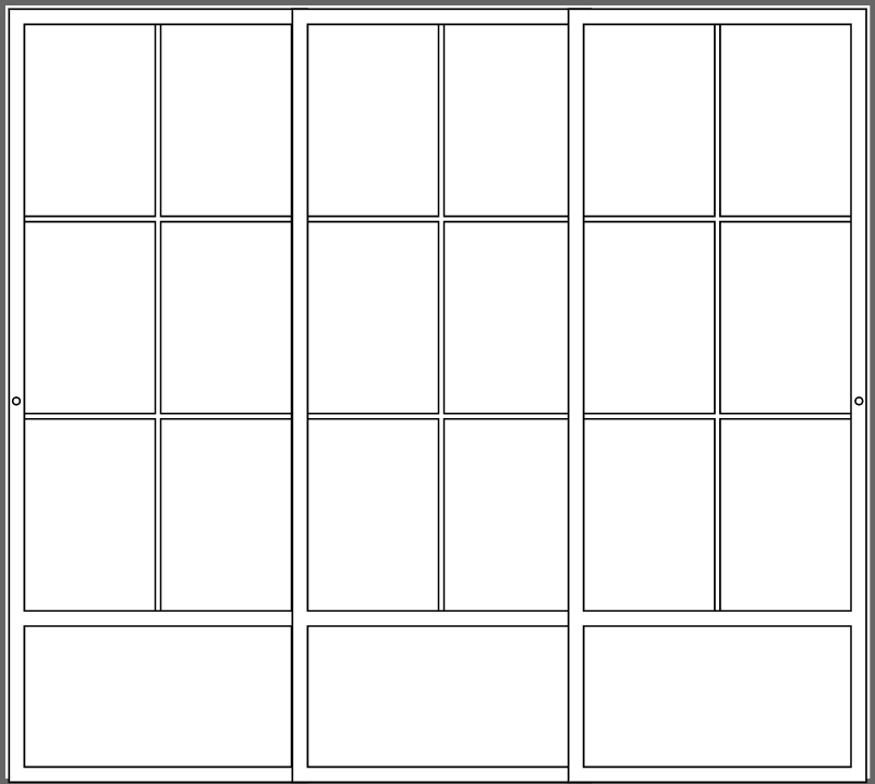 Porte coulissante 3 vantaux