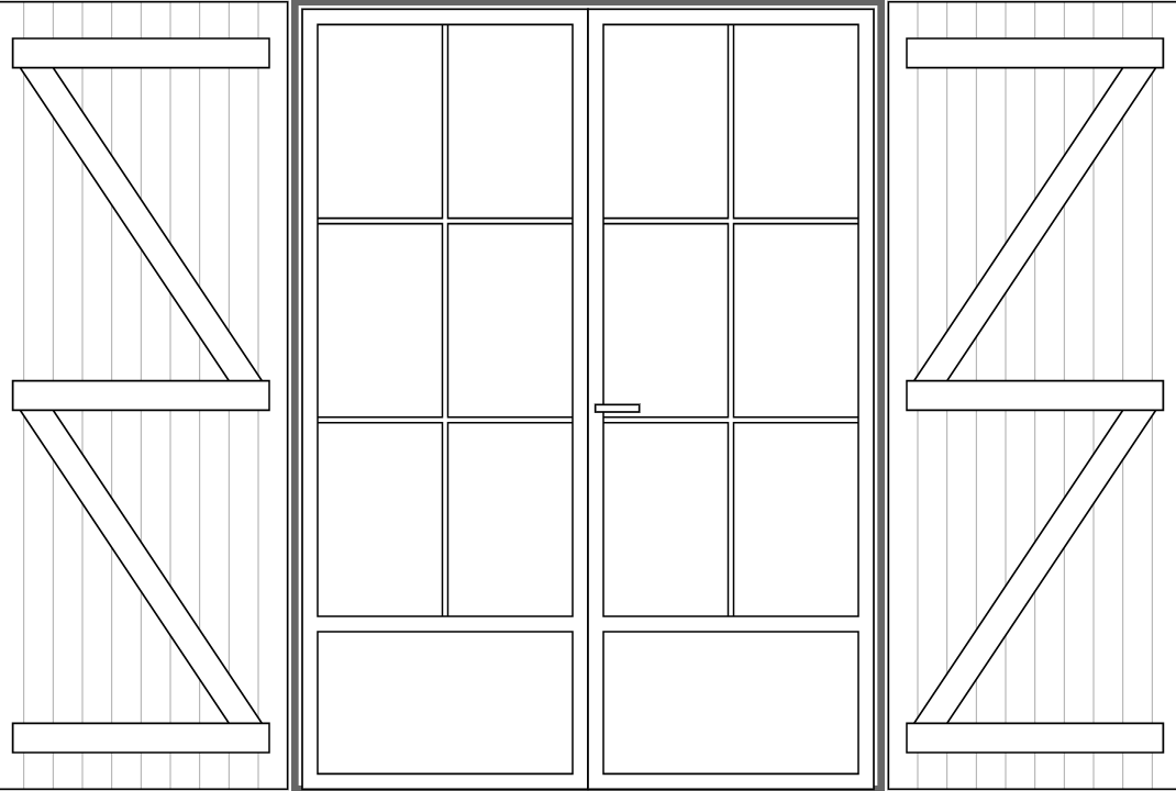 Porte fenêtre double volet