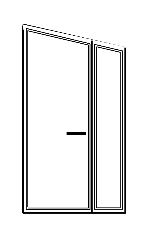 porte fenêtre triangle blanc