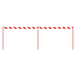 Absperrband an Pfählen