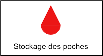 Stockage des poches prélevées