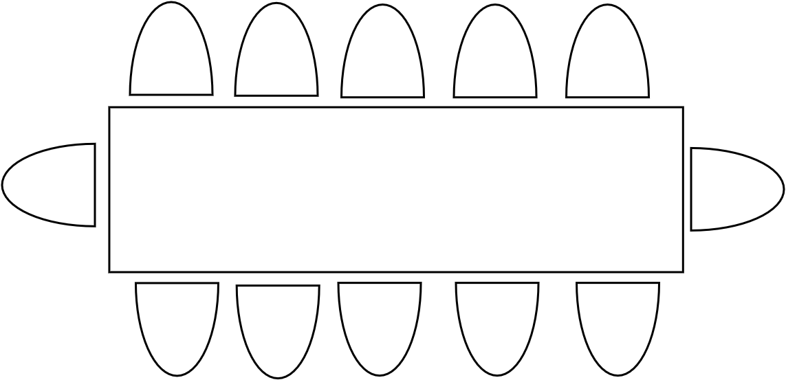 Table 10-12 pers  180 x 80 cm