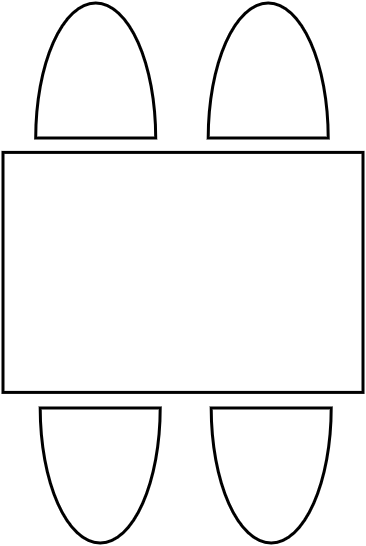 Table 4-6 pers  120 x 80 cm