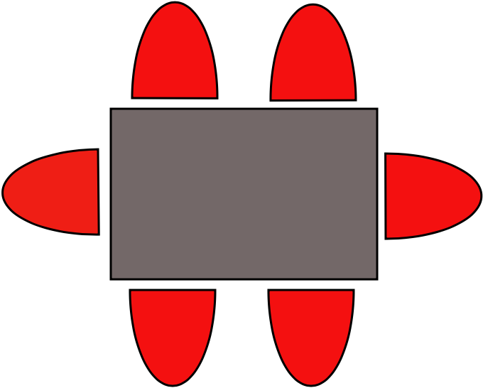 Table 4 - 6  pers. 80 x 125 cm