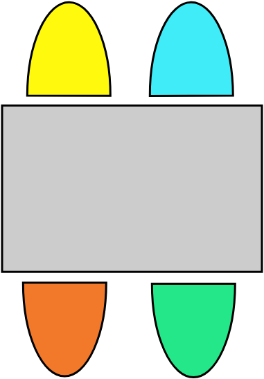 Table 4 - 6  pers. 80 x 125 cm