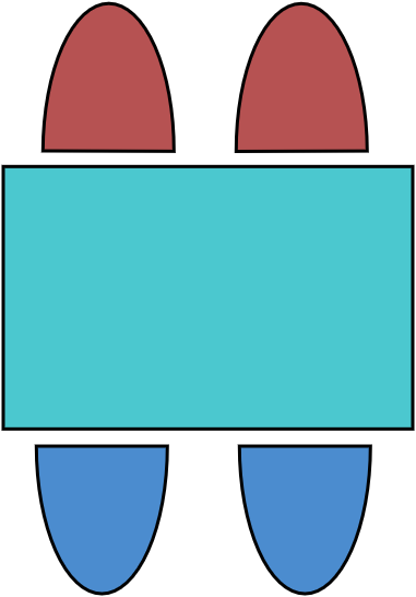 Table 4 - 6  pers. 80 x 125 cm