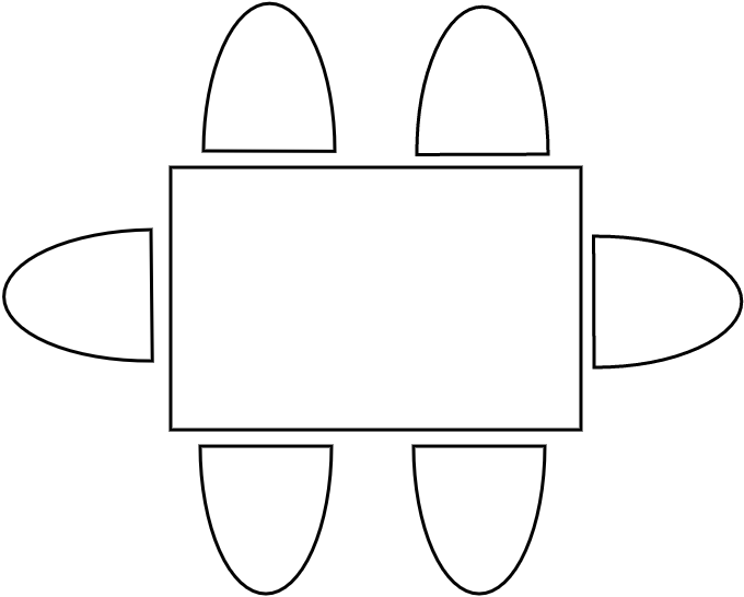 Table 4 - 6  pers. 80 x 125 cm