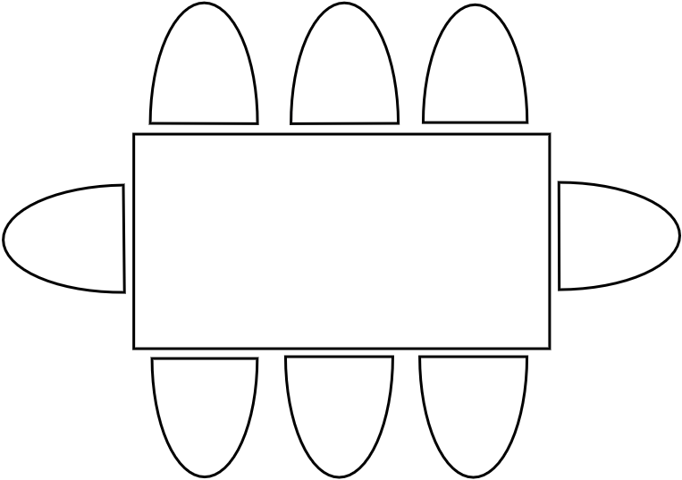 Table 4 - 6  pers. 80 x 125 cm