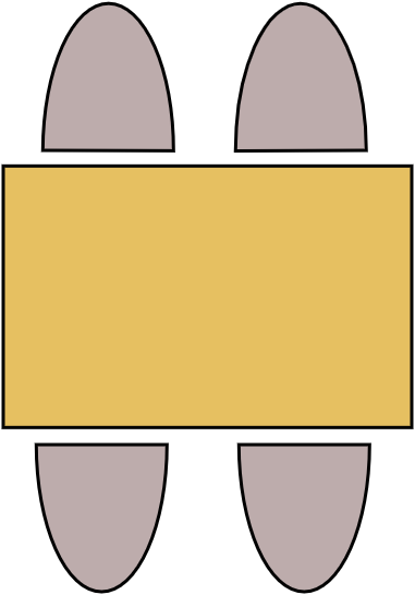 Table 4 - 6  pers. 80 x 125 cm