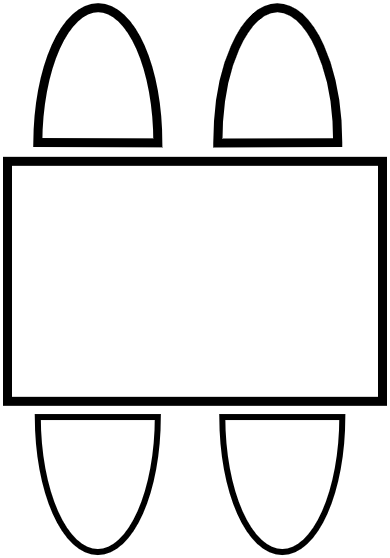 Table 4 - 6  pers. 80 x 125 cm