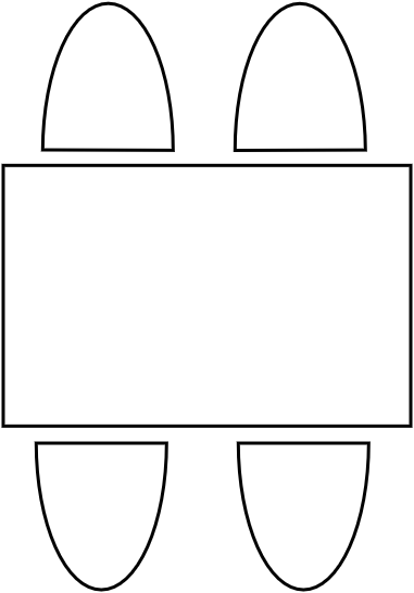 Table 4 - 6  pers. 80 x 125 cm