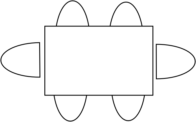Table 4 - 6  pers. 80 x 125 cm