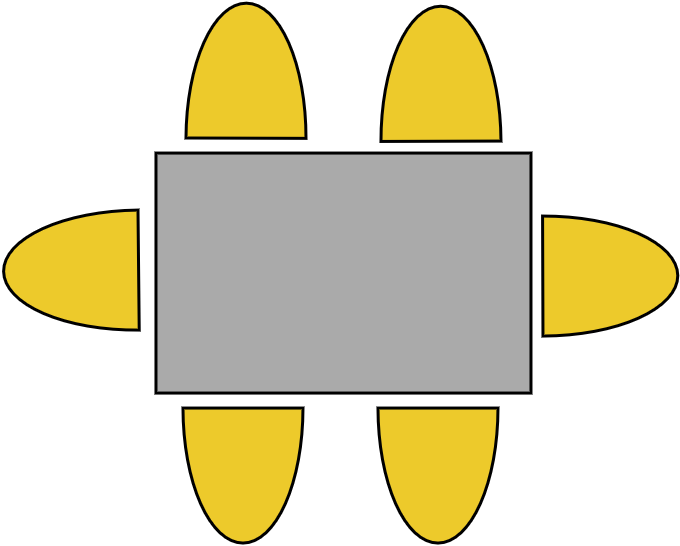 Table 4 - 6  pers. 80 x 125 cm