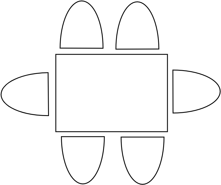 Table 4 - 6  pers. 90 x 130 cm