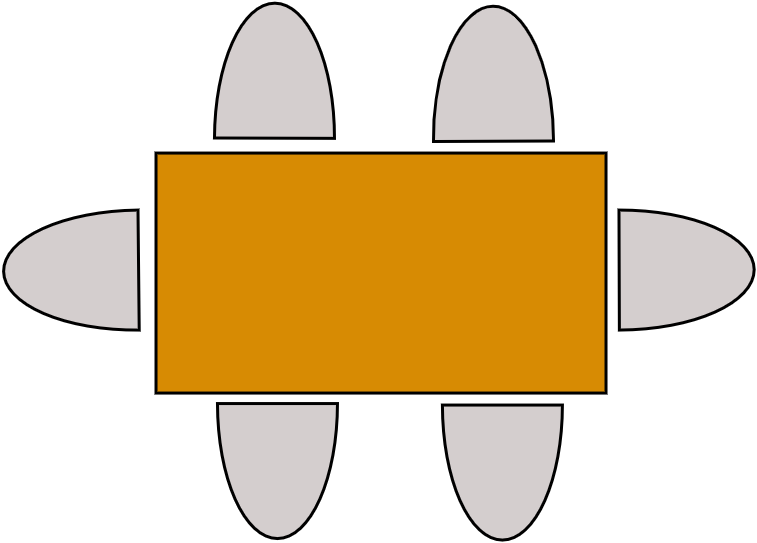Table 4 - 6  pers. 80 x 150 cm