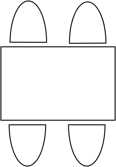 Table 4 - 6  pers. 80 x 160cm