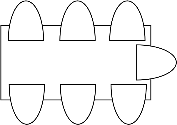 Table 6 - 8 pers  170 x 85 cm