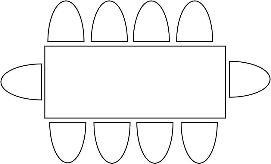 Table 6 - 8 pers  180 x 80 cm