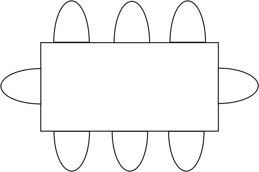 Table 6 - 8 pers  200 x 100 cm