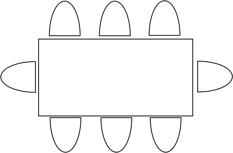 Table 6 - 8 pers  200 x 100 cm