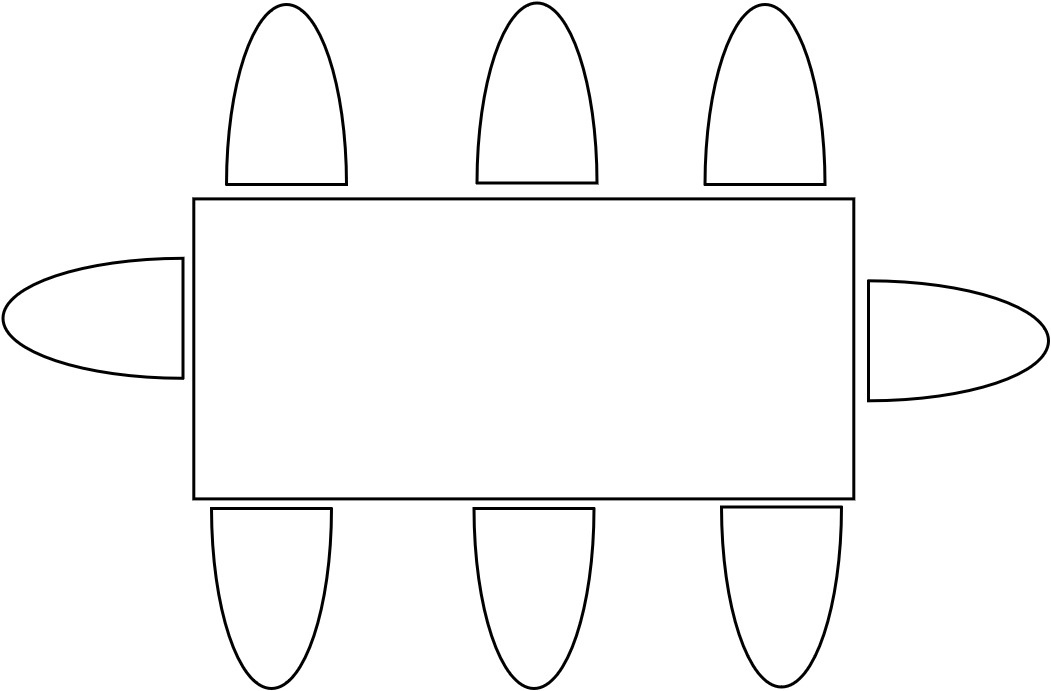 Table 6 - 8 pers  220 x 100 cm