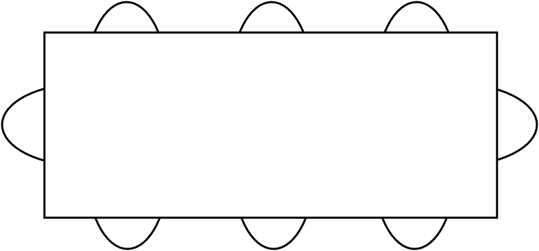 Table 6 - 8 pers  220 x 90 cm