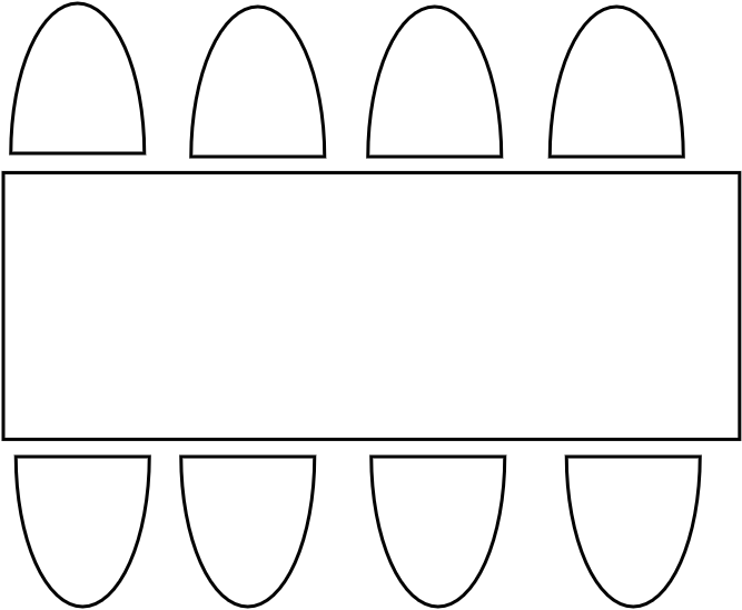 Table 6 - 8 pers  220 x 80 cm