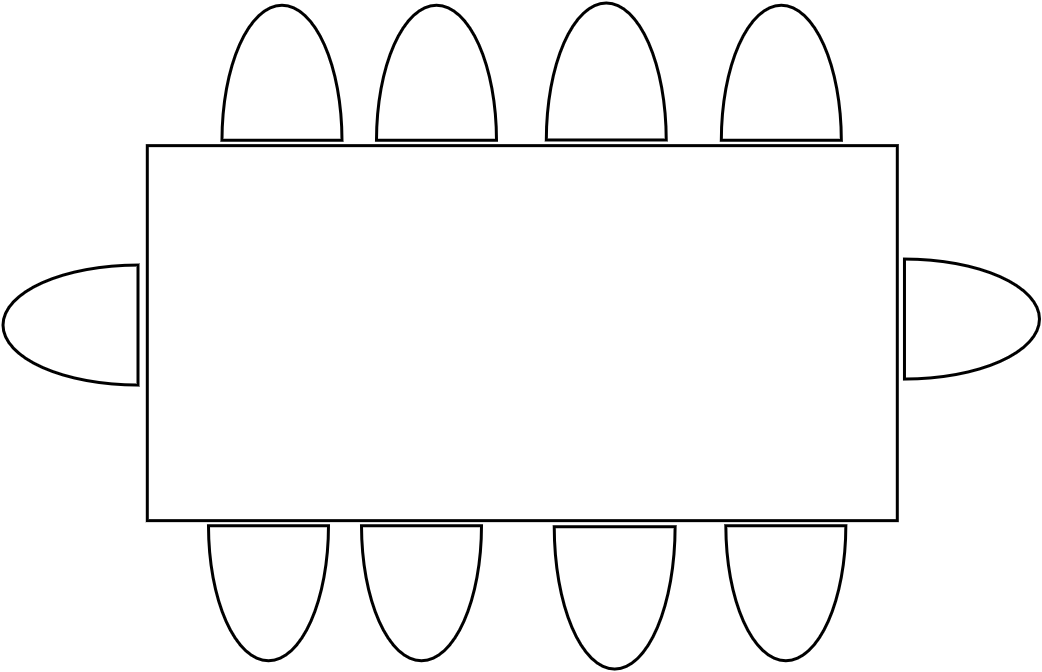 Table 6 - 8 pers  250 x 125 cm