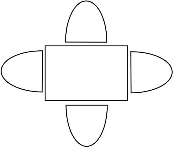 Table bridge 4 pers. 90 x 60cm