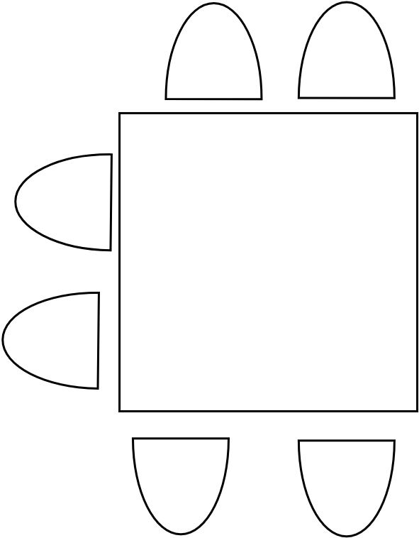 Table carré 4 pers. 140 * 140