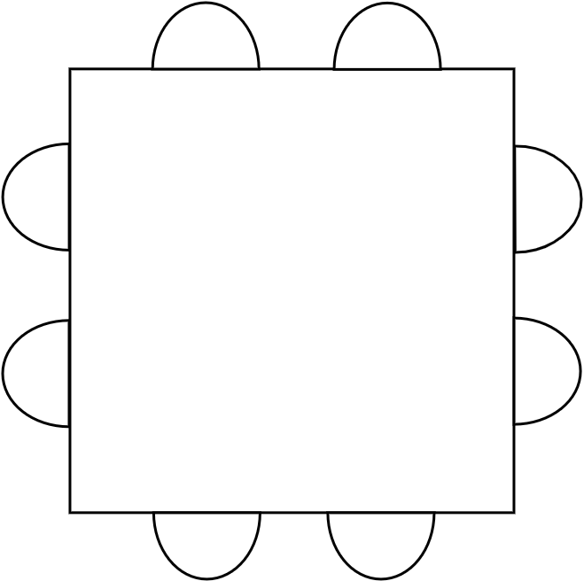 Table carrée 8 personnes