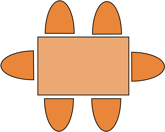 Table Chène 4 - 6  pers. 80 x 125 cm