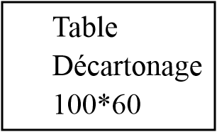 TABLE DECARTONNAGE 100*60
