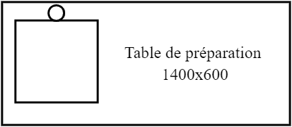 Table de découpe avec bac