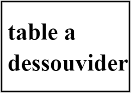 table a dessouvider