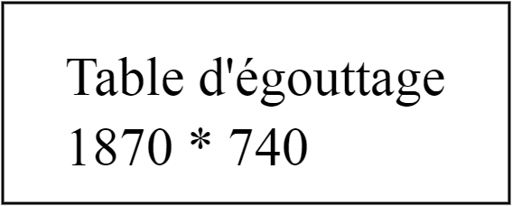 Table d'égouttage 1870 * 740 S