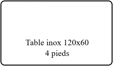 Table inox 120x60