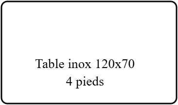 Table inox 120x70