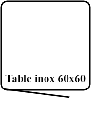 Table inox 60 x 60