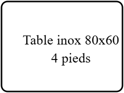 Table inox 80x60
