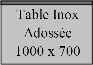 Table inox adossée 1000